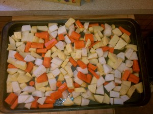 All cut and ready to roast.